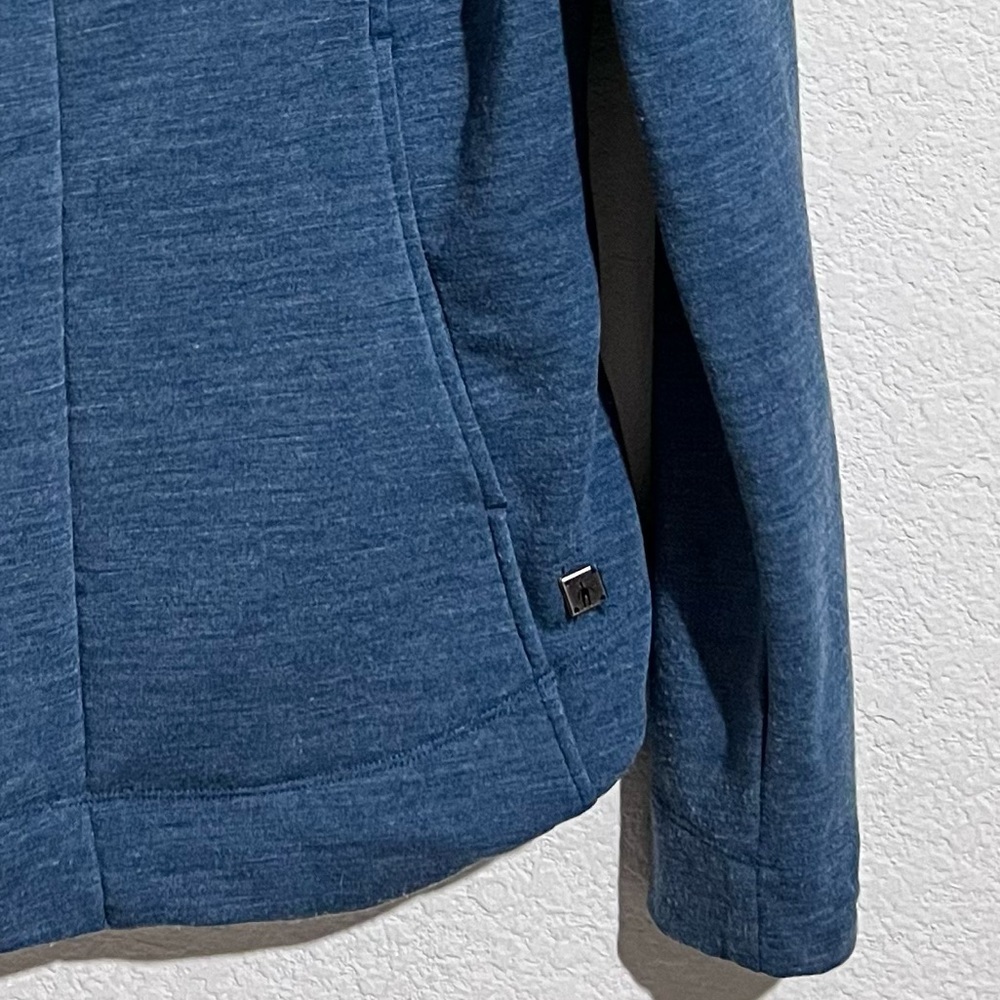 SmartWool Blue Merino Wool Front Zip Convertible Magnetic Collar Jacket Small - Picture 8 of 15
